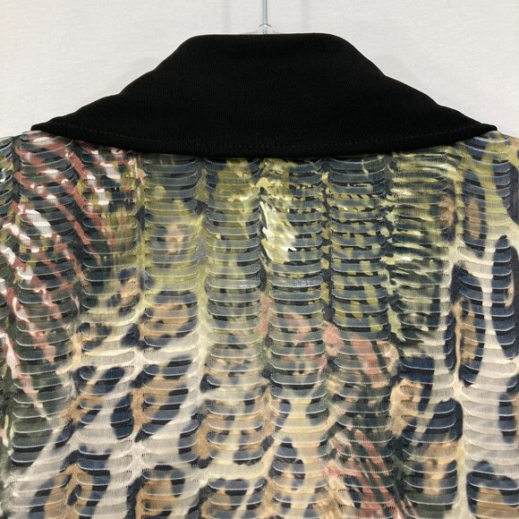Slinky Brand size 1X Multi Color Animal Print Slinky Knit Stretch Jacket - Picture 9 of 10